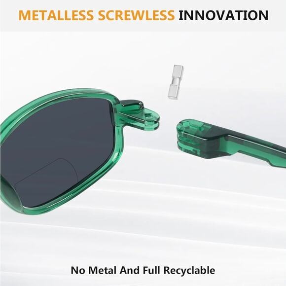 BFOCO Bifocal Sunglasses Men With Metal less Translucent Spring Hinges +3.00 S16 - Picture 4 of 6